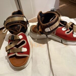 Chloe Red and Brown Women's Sandals